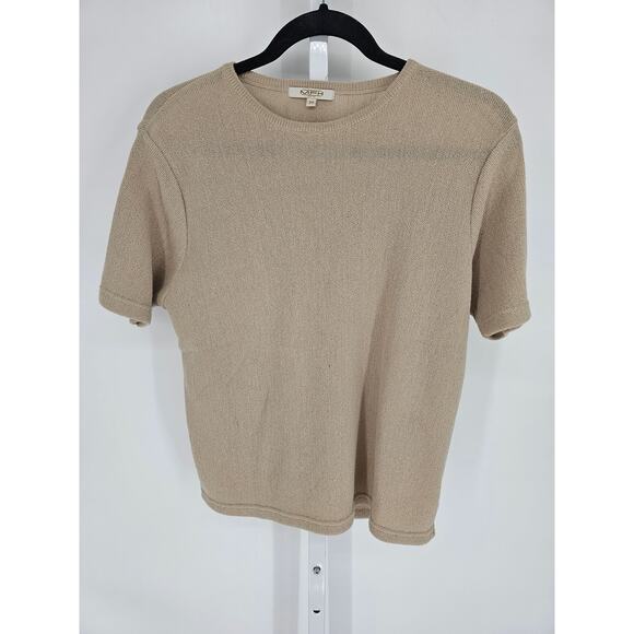 MFH Knits Womens Sz M Cardigan Shirt Set Baby Alpaca Wool Blend Beige - Picture 5 of 6